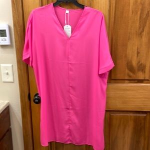 Hot pink short sleeved T-shirt dress - never worn